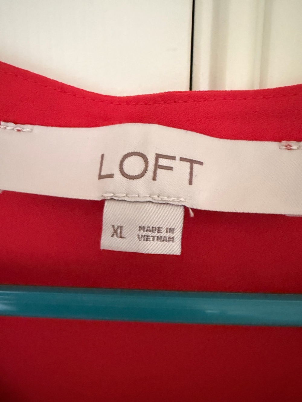 LOFT Red Ruffle Sleeve Keyhole Top - Picture 3 of 5